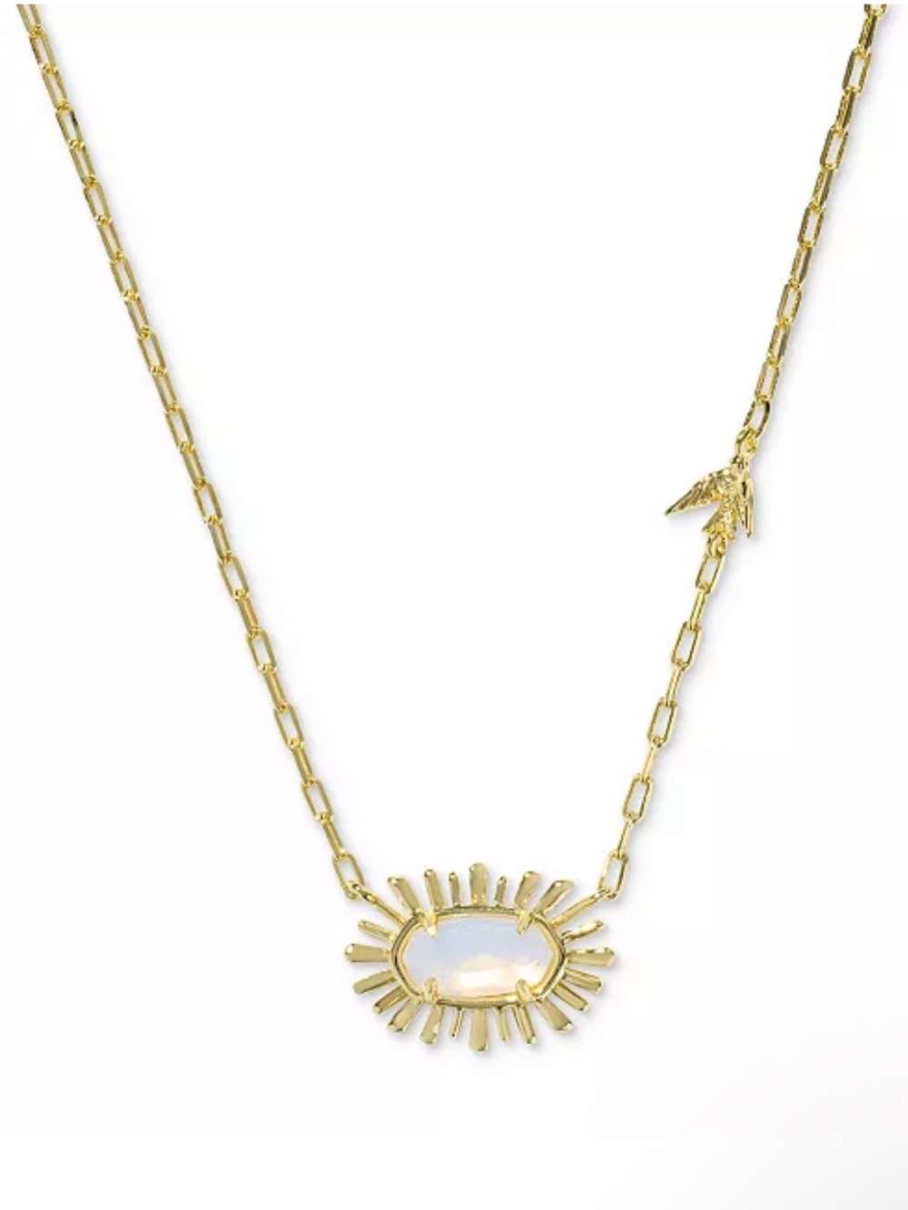 Kate Spade Gold Elisa Bird Short Pendant Necklace In Opalite Illusion